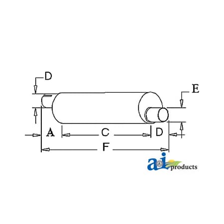 A & I Products Muffler 44.5" x9.5" x9.5" A-D4NN5230F
